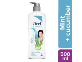 Vivel Body Wash, Mint and Cucumber, 500 ml